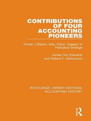 cover image of Contributions of Four Accounting Pioneers